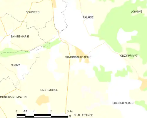 Detailkaart van de gemeente