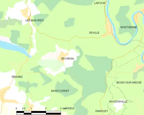 Detailkaart van de gemeente