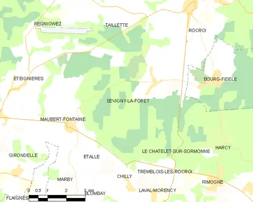 Detailkaart van de gemeente