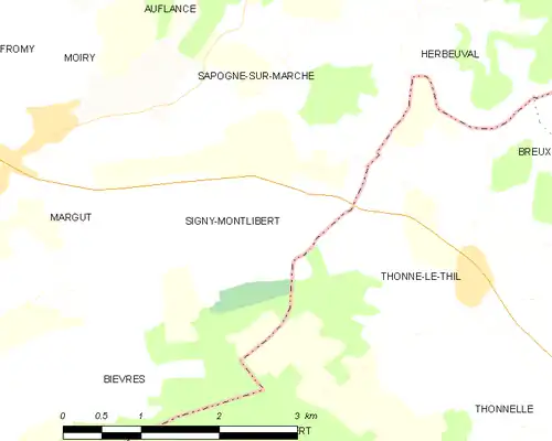 Detailkaart van de gemeente