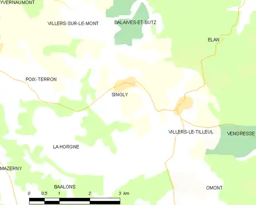 Detailkaart van de gemeente