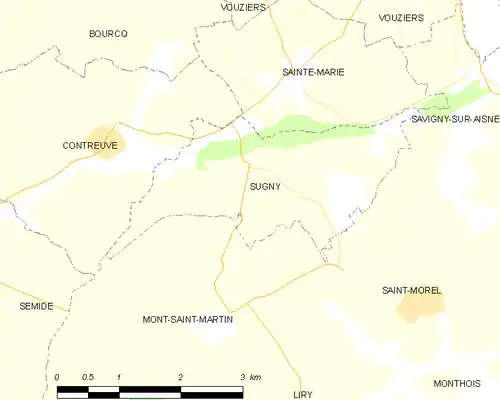 Detailkaart van de gemeente