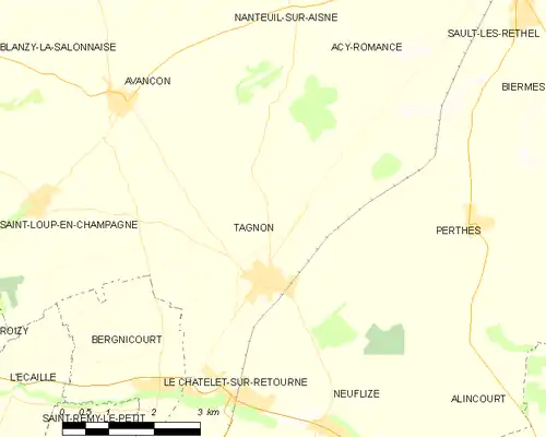 Detailkaart van de gemeente