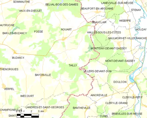 Detailkaart van de gemeente