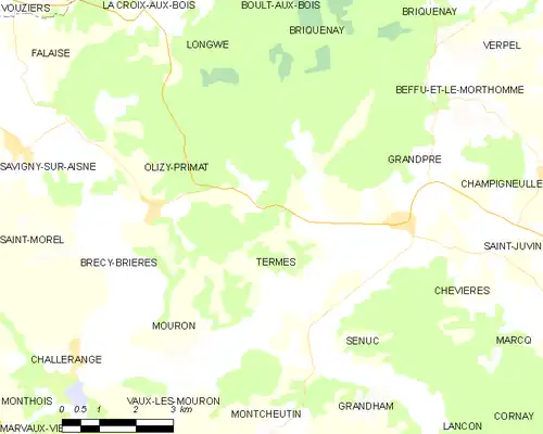 Detailkaart van de gemeente