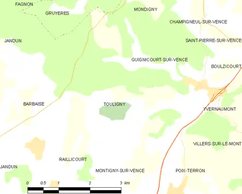 Detailkaart van de gemeente