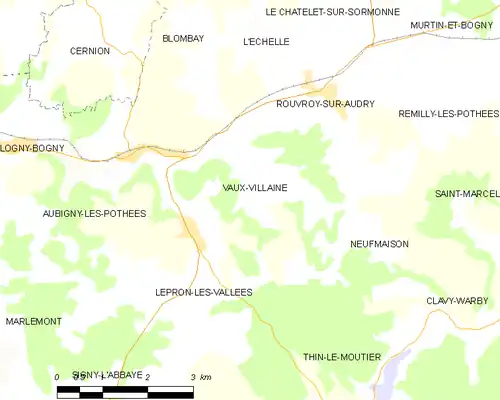 Detailkaart van de gemeente