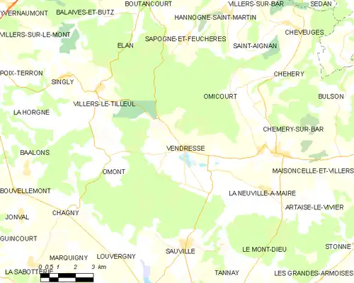 Detailkaart van de gemeente