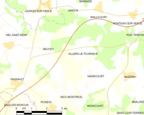 Detailkaart van de gemeente