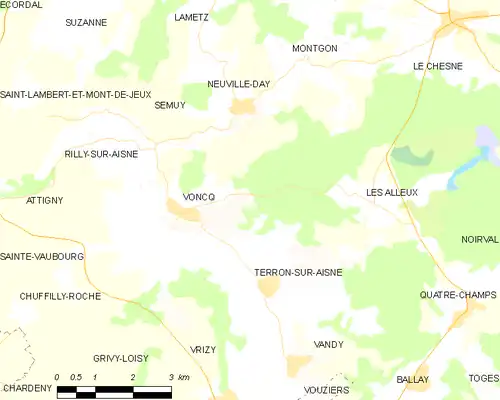 Detailkaart van de gemeente