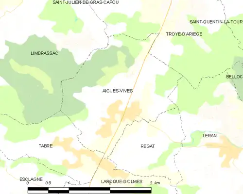 Detailkaart van de gemeente