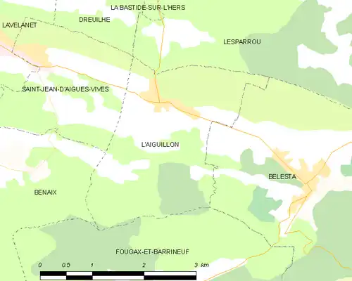 Detailkaart van de gemeente