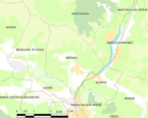 Detailkaart van de gemeente