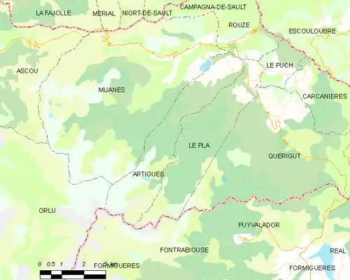 Detailkaart van de gemeente