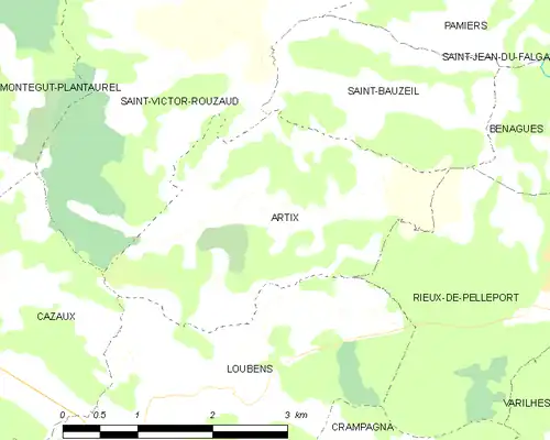 Detailkaart van de gemeente