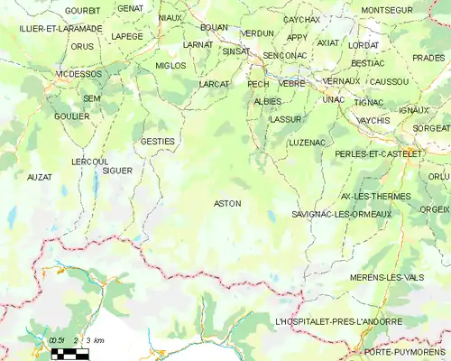 Detailkaart van de gemeente