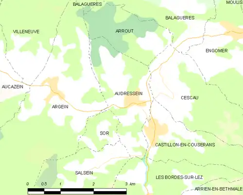 Detailkaart van de gemeente