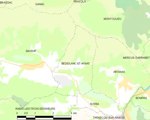 Detailkaart van de gemeente