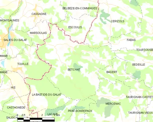 Detailkaart van de gemeente