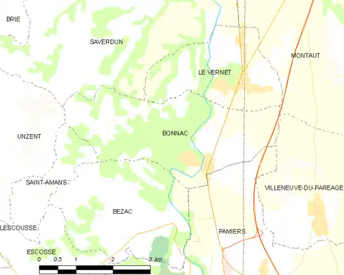 Detailkaart van de gemeente