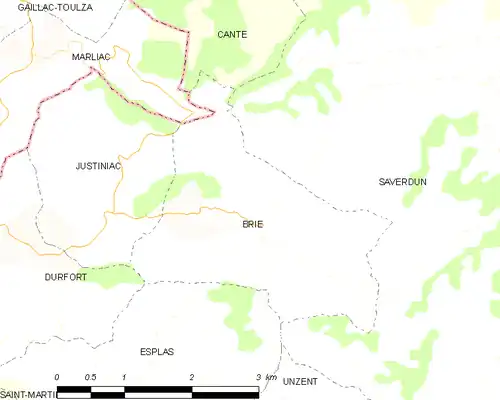 Detailkaart van de gemeente