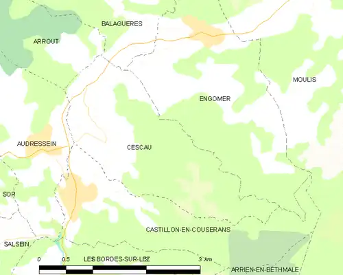 Detailkaart van de gemeente