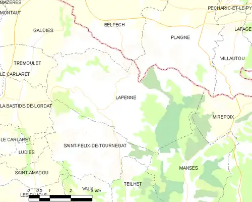 Detailkaart van de gemeente