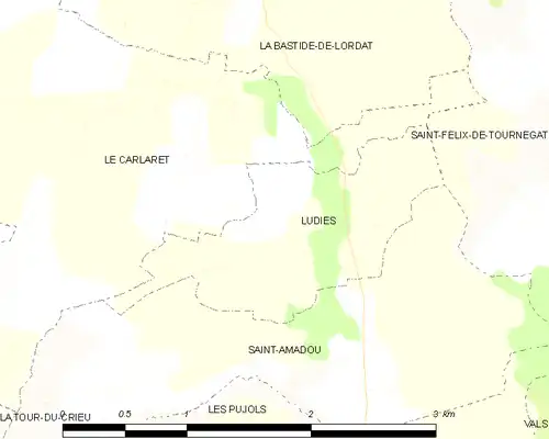Detailkaart van de gemeente