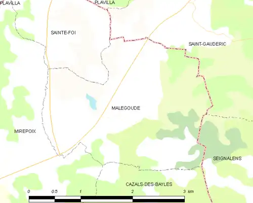 Detailkaart van de gemeente