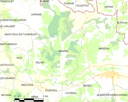 Detailkaart van de gemeente