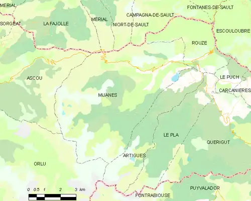 Detailkaart van de gemeente