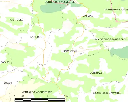 Detailkaart van de gemeente