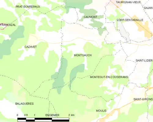 Detailkaart van de gemeente