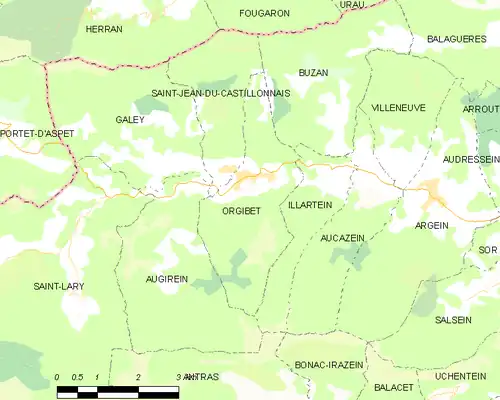 Detailkaart van de gemeente