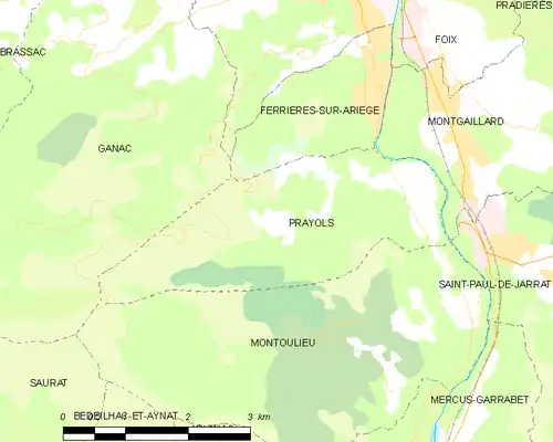 Detailkaart van de gemeente