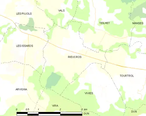 Detailkaart van de gemeente