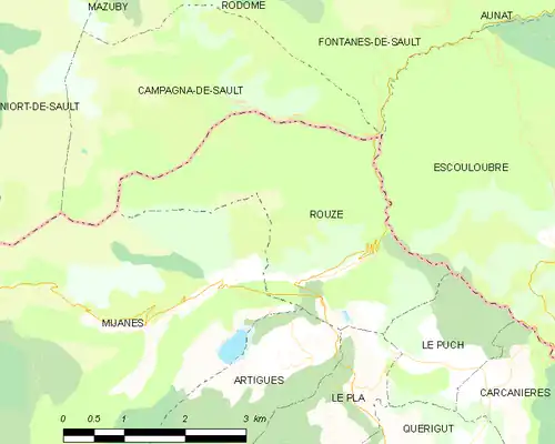 Detailkaart van de gemeente