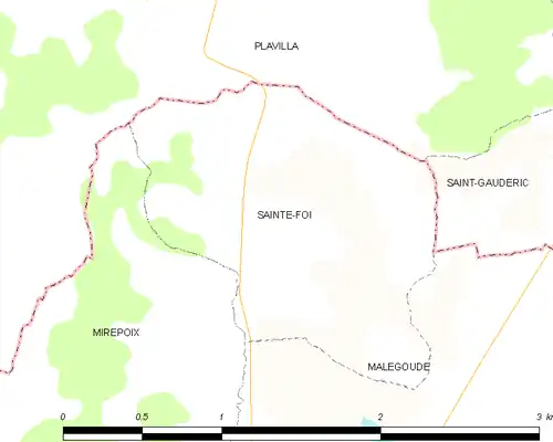 Detailkaart van de gemeente