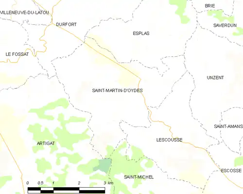 Detailkaart van de gemeente