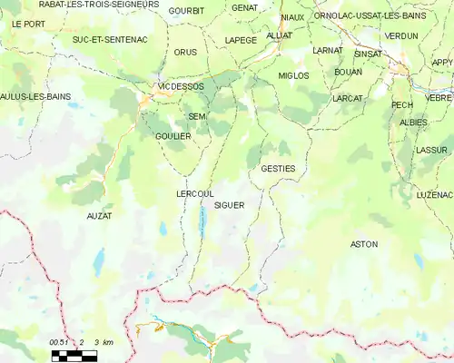 Detailkaart van de gemeente