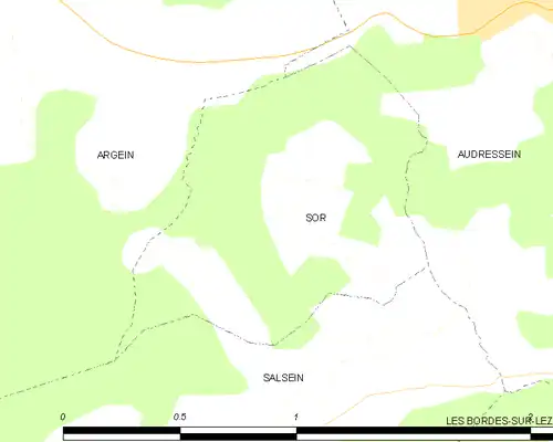 Detailkaart van de gemeente