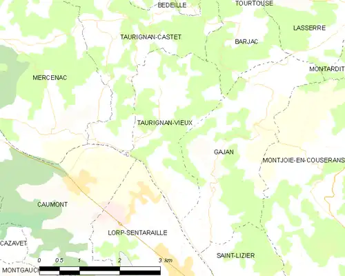 Detailkaart van de gemeente