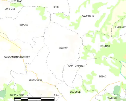 Detailkaart van de gemeente