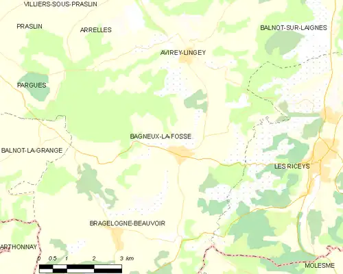 Detailkaart van de gemeente