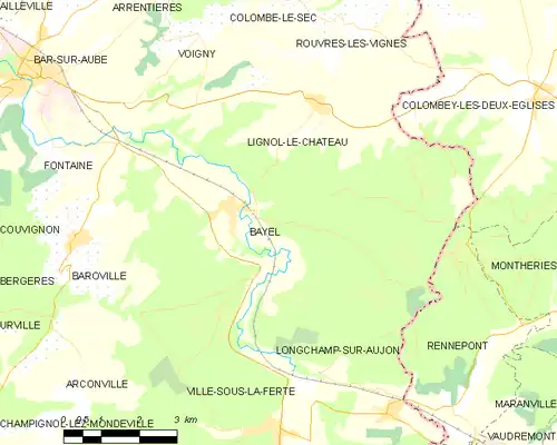 Detailkaart van de gemeente