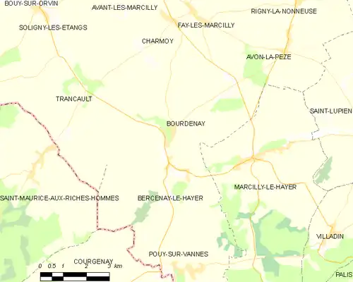 Detailkaart van de gemeente