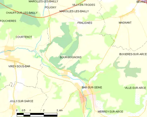 Detailkaart van de gemeente