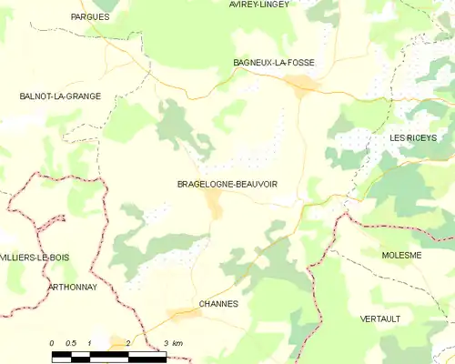 Detailkaart van de gemeente