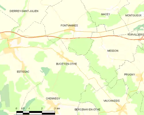 Detailkaart van de gemeente