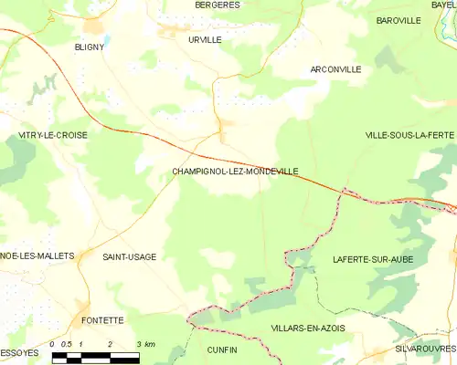 Detailkaart van de gemeente